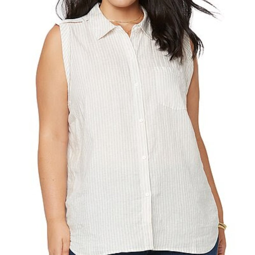 NYDJ Linen Camp Shirt NWT - Picture 3 of 8